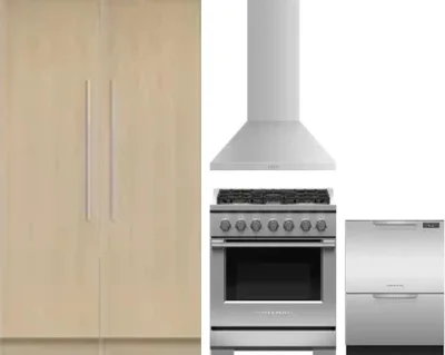 5 Piece Package Includes Refrigerator, Freezer, Range, Hood And Dishwasher
